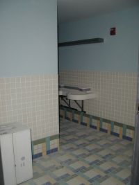 Bathrooms have been tiled and fixtures are being installed.