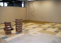 In the ninth grade center, flooring is being installed in first floor classrooms.