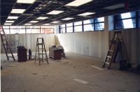 This will be a science classroom with space for both desks and lab stations.