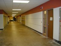 The hallway where the main office used to be now has the entrance for the copy center. Further down is the entrance to the new counseling offices.