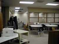 A computer lab will eventually be located on this side of the media center.