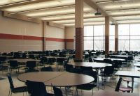 The new commons at Moorhead High School opened for student use at the beginning of second semester. Work on the new serving areas by the kitchen will be completed this summer.